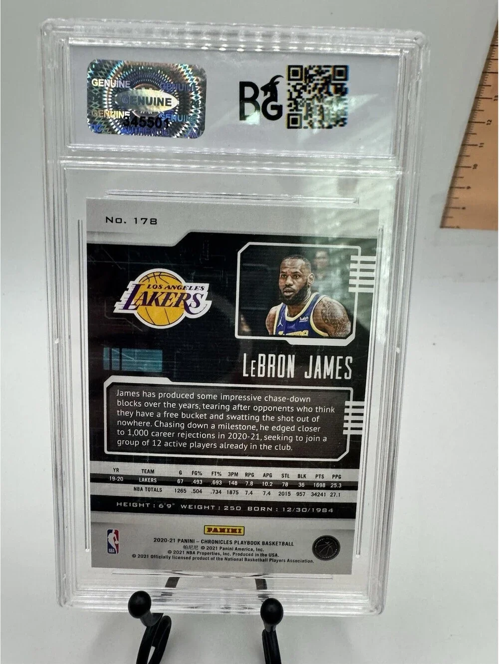 Lebron James 2020-21 Chronicles Playbook #178 Graded 8 Near Mint